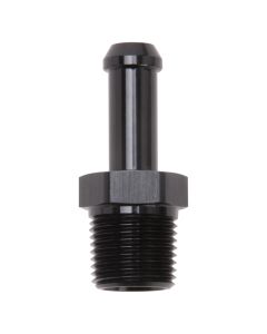 Edelbrock Hose End Straight 3/8In NPT to 3/8In Barb Black Anodize - 8117