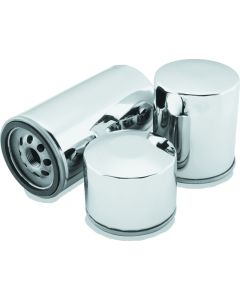 Twin Power Twin Cam and M8 Chrome Magnetic Oil Filter Replaces H-D 63798-99 with Backflow Valve - 603600