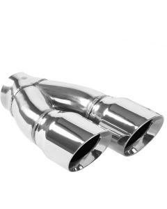 MagnaFlow Double Wall 3in Dual Round Polished Tip 2.25in Inlet - 35228