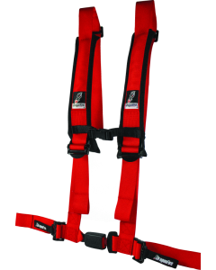 DragonFire Racing Harness H-Style- 4-Point- EZ-Adjust- 2in Buckle- Red - 522045