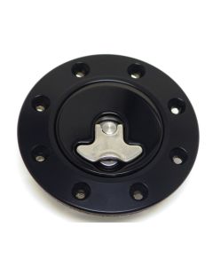 Ridetech 66-67 Chevy Nova Locking Gas Cap (Black Anodized) - 81000040