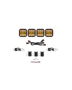 Diode Dynamics SS5 Sport Universal CrossLink 4-Pod Lightbar - Yellow Combo - DD6795