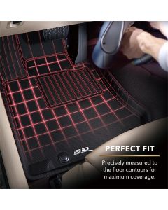 3D MAXpider 20-22 Tesla Model 3 Kagu 1st & 2nd Row Floormats - Black - L1TL02601509