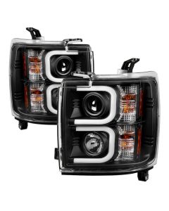 Spyder Chevy Silverado 2014-16 2500 HD Projector Headlights Light Bar DRL Blk PRO-YD-CSHD14-LBDRL-BK - 5081032