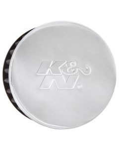 K&N 1.5in Flange ID x 3in OD x 2.5in H Chrome Finish Rubber Base Crankcase Vent Filter - 62-1460
