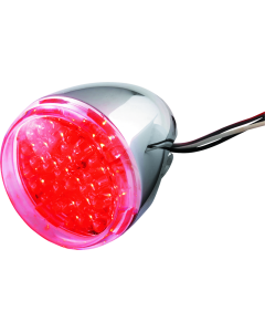 Bikers Choice Chrome LED Rear Billet Turn Signal Red Dual Circuit Clear Lens Universal Custom - 493235