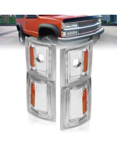 ANZO 1994-1998 Chevrolet Blazer Corner Lights Clear Lens w/ Amber Reflector - 521041