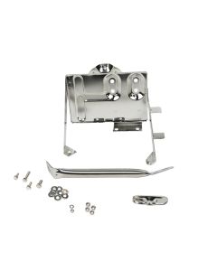Kentrol 76-86 Jeep CJ Battery Tray with support arm - Polished Silver - 30498