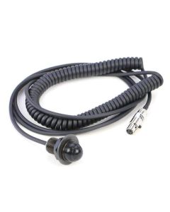 Rugged Radios Hole Mount Steering Wheel Push to Talk Cable (PTT) with Coil Cord for Intercoms - PTT-HM-CCXL