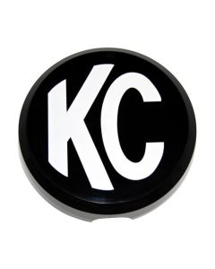 KC HiLiTES 6in. Round Hard Cover for Daylighter/SlimLite/Pro-Sport (Single) - Black w/White KC Logo - 5105