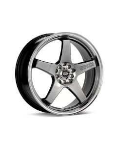 Enkei EV5 17x7 5x100/114.3 45mm Offset 72.6 Bolt Diameter Hyper Black w/ Machined Lip Wheel - 446-770-0245HB