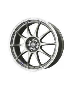 Enkei J10 17x7 5x108/115 38mm Offset 72.62mm Bore Dia Silver w/ Machined Lip Wheel - 409-770-03SP