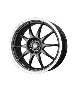 Enkei J10 15x6.5 4x100/108 38mm Offset 72.6mm Bore Dia Matte Black w/ Machined Lip Wheel - 409-565-11BK