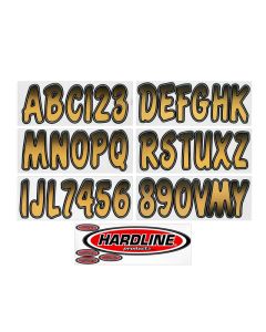 Hardline Boat Lettering Registration Kit 3 in. - 200 Beige/Black - BRBKG200