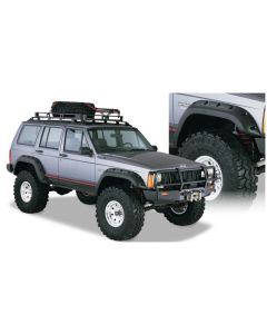 Bushwacker 84-01 Jeep Cherokee Cutout Style Flares 4pc Fits 4-Door Sport Utility Only - Black - 10911-07