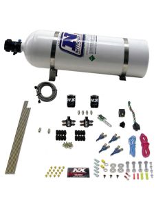 Nitrous Express 4 Cyl Gas Nitrous Kit (100-250HP) w/15lb Bottle - 80004-15