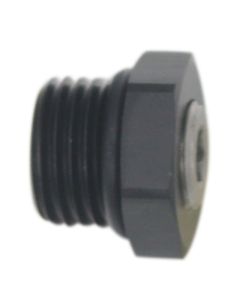 DeatschWerks 6AN ORB Male Plug Fitting with 1/8in NPT Gauge Port - Anodized Matte Black - 6-02-0730-B