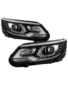 Spyder VW Tiguan 12-17 LED/DRL Projector Headlights Chrome PRO-JH-VWT12-LED-C - 9948527