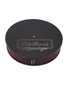 Edelbrock Air Cleaner Victor Series Round Aluminum Top Cloth Element 14In Dia X 3 125In Black - 41613