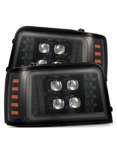 AlphaRex 92-96 Ford F-Series/Bronco NOVA-Series LED Proj Headlight Alpha-Bk w/Actv Light SS & SBDRL - 880269