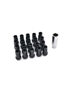 ISR Performance Steel 50mm Open Ended Lug Nuts M12x1.25 - Black - IS-12125-BLK