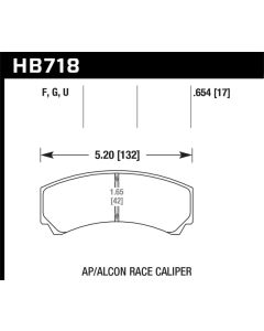 Hawk AP Racing/Alcon HPS 5.0 Brake Pads - HB718B.654
