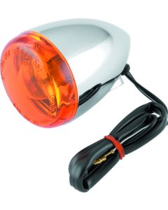 Bikers Choice Chrome Bullet Front Turn Signal Amber Lens Single Filament Replaces H-D 68885-00 - 489936