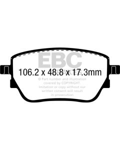 EBC 2019+ Mercedes-Benz A220 Sedan (V177) 2.0L Turbo Redstuff Rear Brake Pads - DP32389C