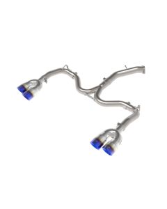 aFe 22-24 Kia Forte GT 1.6L 3in-2.5in 304 Stainless Steel Axle-Back Exhaust w/ Blue Flame Tips - 49-37039-L