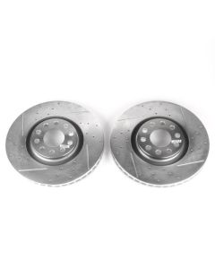 Power Stop 06-09 Audi A4 Front Evolution Drilled & Slotted Rotors - Pair - EBR637XPR
