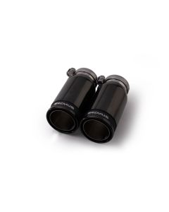 Remus Stainless Steel 84mm Straight Black Chrome w/Carbon Insert Tail Pipe Set (Pair) - 0046 83CBR