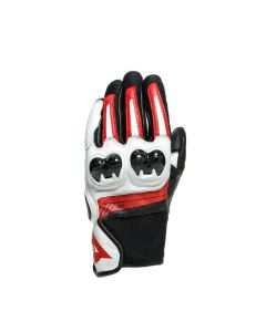 Dainese Mig 3 Unisex Leather Gloves Black/Red Spray/White - 3XS - 201815934-32J-XXXS