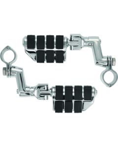 Kuryakyn Dually ISO Offset Highway Pegs With 1-1/4inch Clamp Chrome (Pair) - 7993