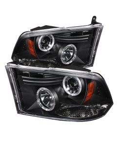 Spyder Dodge Ram 1500 09-14 10-14 Projector Headlights Halogen- LED Halo LED - Blk PRO-YD-DR09-HL-BK - 5010032