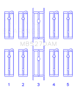 King Chrysler 148/148 Turbo DOHC 16V / Jeep 148 DOHC 16V (Size +0.75mm) Main Bearing Set - MB5270AM0.75