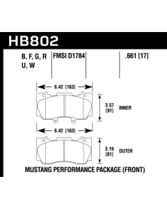Hawk 15-17 Ford Mustang GT DTC-70 Race Front Brake Pads - HB802U.661