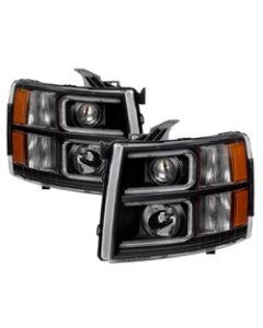 xTune Chevy Silverado 1500/2500/3500 07-13 Projector Headlights Black PRO-JH-CS07-LED-BK - 9027796