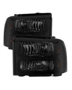 Xtune Ford F250/350/450 Super Duty 05-07 Crystal Headlights Black Smoked HD-JH-FS05-AM-BSM - 9030444