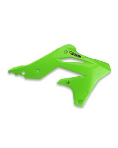 Cycra 13-16 Kawasaki KX250F Powerflow Radiator Shrouds - OEM Green - 1CYC-1865-72