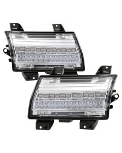 Spyder Jeep Wrangler 2018-2019 (LED Model Only) LED Front Bumper Lights - Sequential Signal - Chrome - 5086792