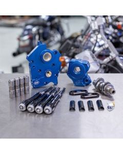 S&S Cycle 2017+ Oil Cooled M8 Models Chain Drive 465C Cam Chest Kit w/ Black Pushrod Tubes - 310-1011B