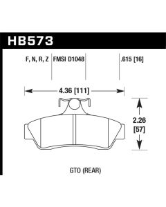 Hawk Performance HPS 5.0 Pontiac GTO Rear 2004-2006- HAWK-HB573B.615