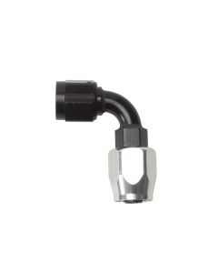 Russell Performance -4 AN Black/Silver 90 Degree Full Flow Hose End - 610153