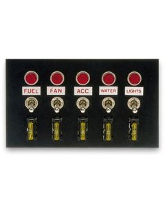 Moroso Toggle Switch Panel - Accessory - 4in x 6.75in - Five On/Off Switches - 74134