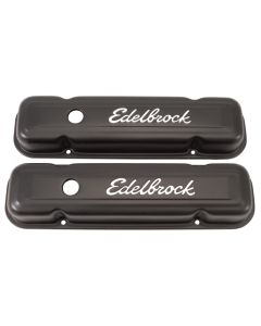 Edelbrock Valve Cover Signature Series Pontiac 1962-1979 301-455 CI V8 Low Black - 4453