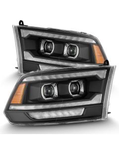 AlphaRex 09-18 Ram 1500/2500 PRO-Series Proj Headlights Black w/Sequential Signal and Top/Middle DRL - 880561