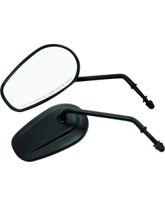 Bikers Choice Black Tapered Long Stem Mirrors Pr - 482007