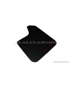 Rally Armor Universal Fit (No Hardware) Basic Black Mud Flap w/ Red Logo - MF12-BAS-RD