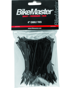 BikeMaster 4in Cable Ties (Pack of 100) - Black - 151672