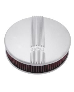 Edelbrock Air Cleaner Classic Series Round Aluminum Top Cloth Element 14In Dia X 3 9In Satin - 41179
